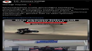 Tehlikeli motosiklet kullandığı görüntüleri ‘Yemişim kurallarınızı notuyla paylaştı, Gereği yapıldı