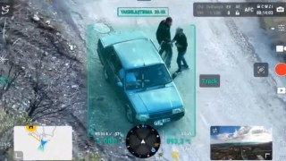 Tokatta jandarma denetiminde ilginç anlar: Koltuk değişimi dron kamerasına yansıdı