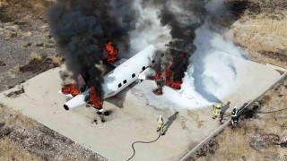 ‘Uçak kaza kırıma uğradı tatbikatı nefes kesti