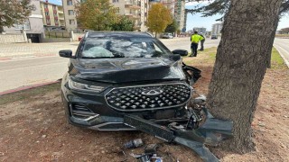 Uşakta araç ağaca çarptı: 2 yaralı