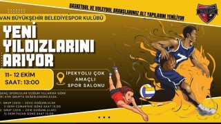 Van Büyükşehir Belediyespor Kulübü yeni yıldızlarını arıyor