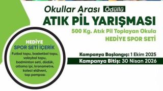 Yunusemrede okullararası atık pil toplama yarışması başladı