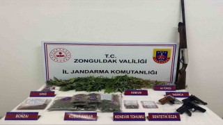 Zonguldakta tarihi eser ve uyuşturucu yakalandı