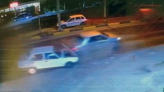 2 kişinin yaralandığı kazanın güvenlik kamera kaydı ortaya çıktı