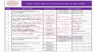 2026 yılı sınav uygulama takvimi yayımlandı