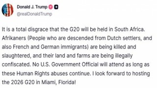 ABD Başkanı Trumptan G20 Zirvesi tepkisi: Güney Afrikada yapılacak olması tam bir rezalet