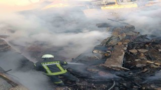 Ahırda başlayan yangın iki eve sıçradı