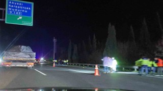 Anadolu Otoyolunda feci kaza: Otomobilin çarptığı yaya hayatını kaybetti