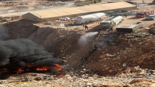 Atık malzeme yangını korkuttu