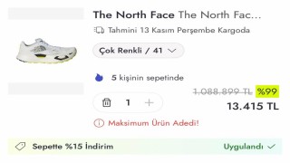 Ayakkabının fiyatını 1 milyon 88 bin lira gösterip 13 bin liraya düşürdüler