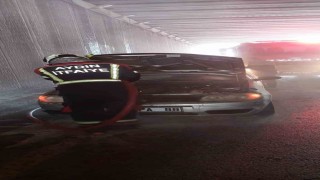 Aydında alt geçitte araç yangını