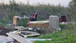 Bandırmada doğa yine çöplük oldu