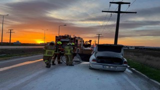 Bandırmada seyir halindeki araç alev aldı