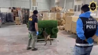 Binlerce uyuşturucu hapı yapay çimin içerisine sakladılar