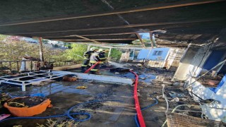 Bodrumda bir evde yangın çıktı