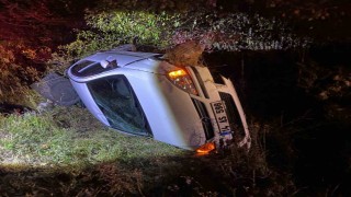 Boluda otomobil takla attı: Yaralı sürücü ehliyetsiz çıktı