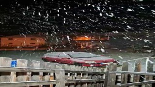 Bolunun yüksek kesimlerine kar yağdı