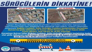 Büyükşehir Belediyesinden sürücülere ‘onarım çalışması uyarısı