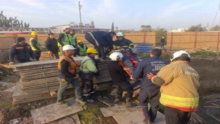 Çalıştığı esnada rahatsızlanan kule vinç operatörü operasyonla kurtarıldı