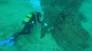 Çanakkalede 9 yılda denizden 34 bin 620 metrekarelik hayalet ağ çıkarıldı