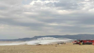 Çardak Havaalanında uçak kaza kırım tatbikatı yapıldı