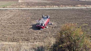 Çorumda otomobil takla attı: 1 yaralı