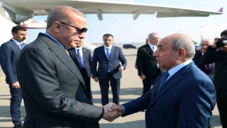 Cumhurbaşkanı Erdoğan, 8 Kasım Zafer Günü kutlamalarına katılmak üzere Azerbaycanda