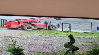 Değeri 5 milyonun üzerindeki iş makinesini saniyeler içinde çaldı