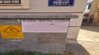 Dikiş makinesi ile gürültü yaptığı iddia edilen şahıs afişle uyarıldı