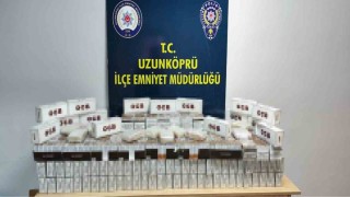 Edirnede kaçak makaron operasyonu