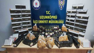 Edirnede on binlerce kaçak makaron ele geçirildi