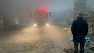 Edirnede palet fabrikasında yangın