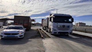 Edirnede tonaj uygulamasında aşırı yüklü tıra 59 bin TL ceza