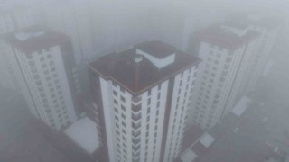 Elazığda 200 metreden şehir sis içinde kayboldu