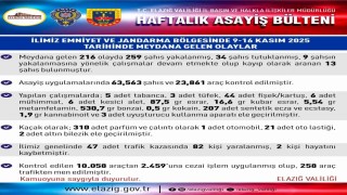 Elazığda 216 asayiş olayında, 259 şüpheli yakalandı