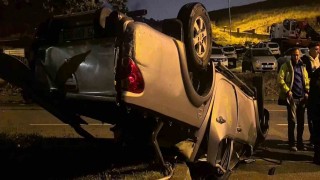 Erzurumda kamyonet takla attı: 1 yaralı