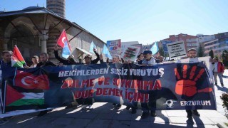 Erzurumda sağlıkçıların 103 haftalık yürüyüşü sürüyor