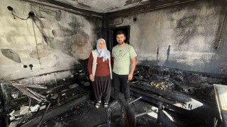 Evleri yangında küle döndü, aile canını zor kurtardı