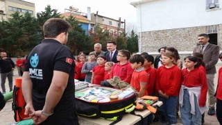 Gökçeadada çocuklar sağlık ve afet konularında bilgilendirildi