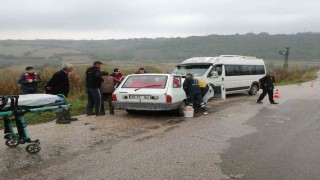 Gönende trafik kazasında sıkışan sürücü itfaiye ekiplerince kurtarıldı