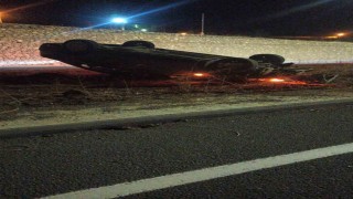 Gümüşhanede kontrolden çıkan otomobil ters döndü: 1 yaralı