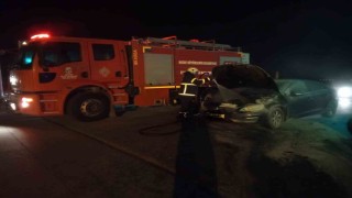 Hassada otomobil yangını