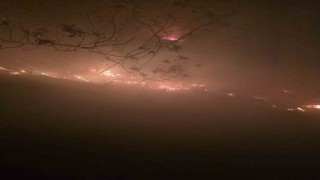 Hatayda yıldırımın düştüğü ormanlık alanda yangın çıktı