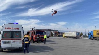 Helikopter ambulans, motosiklet kazasında ağır yaralanan çocuk için havalandı