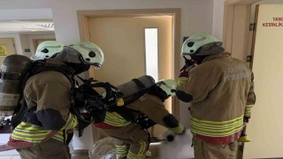 Kadın doğum hastanesinde yangın tatbikatı gerçeğini aratmadı