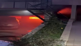 Kahramanmaraşta elektrikli otomobil alev alev yandı