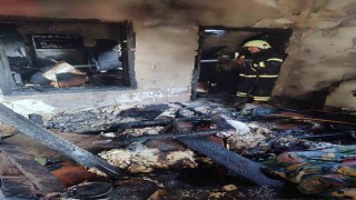 Kahramanmaraşta ev yangını