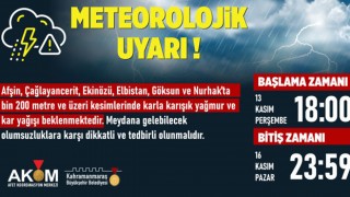 Kahramanmaraş’ta Yüksek Kesimlerde Kar Yağışı Bekleniyor