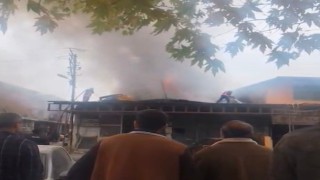 Kaporta atölyesinde yangın