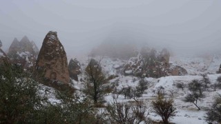 Kar Kapadokyaya çok yakıştı